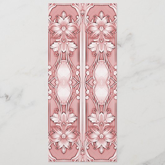 Menü für Hochzeiten in rosa Blumenrahmen Menükarte (Rückseite)