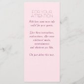 Menü für Hochzeiten Menükarte (Rückseite)