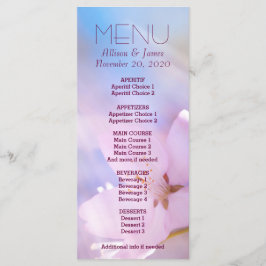 Menü für Hochzeiten Menükarte