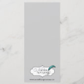 Menü für Hochzeiten mit Aqua und Gray Band Menükarte (Rückseite)