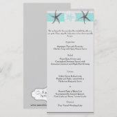Menü für Hochzeiten mit Aqua und Gray Band Menükarte (Vorne/Hinten)