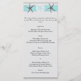 Menü für Hochzeiten mit Aqua und Gray Band Menükarte