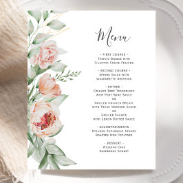 Menü für Hochzeiten mit Aquarellblumen