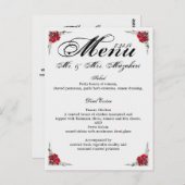 Menü für Hochzeiten mit Dankeschön auf der Rücksei Postkarte (Vorne/Hinten)