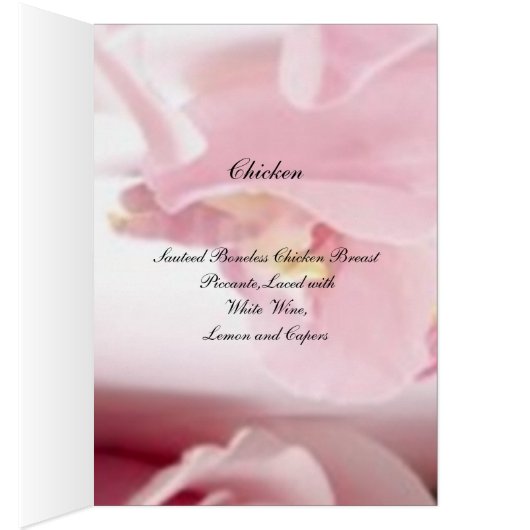 Menü für Hochzeiten Rosen (Innen (Rechts))