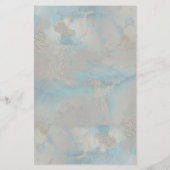 Menü für Hochzeiten von grün blühenden goldfarbene (Rückseite)