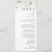 Menü für Hochzeitsessen im Grünen und im Gold Leaf Menükarte (Vorderseite)