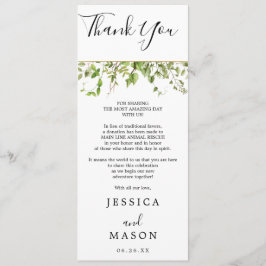 Menü für Hochzeitsfeiern im Grünen und vielen Dank Einladung