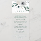 Menü für Hochzeitsmahlzeiten in Wasserfarben Menükarte