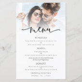 Menü für Hochzeitsskripte mit dem Foto (Vorderseite)