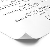 Menü für Hochzeitstiche Extravagantes Skriptzeiche Poster (Ecke)