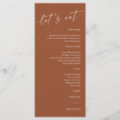 Menü für Minimalistische Hochzeiten Menükarte (Vorderseite)