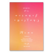 Menü für moderne Sunset Ombre Tischnummer (Vorderseite)