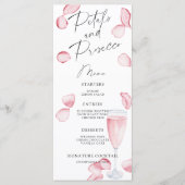 Menü für Petals und Prosecco-Brautparty Menükarte (Vorderseite)