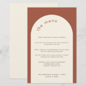 Menü "Geometric Minimal Terracotta Arch Wedding" (Vorne/Hinten)