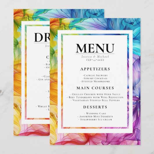 MENU + GETRÄNKE Ätherisches Blut Menükarte (Vorne/Hinten)