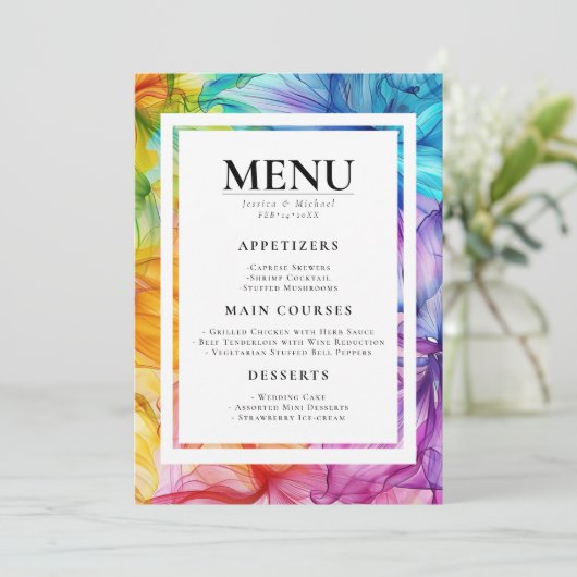 MENU + GETRÄNKE Ätherisches Blut Menükarte (Stehend Vorderseite)