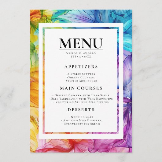 MENU + GETRÄNKE Ätherisches Blut Menükarte (Vorderseite)