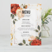 Menü + Getränke Marmorträume Orange Rose Menükarte (Stehend Vorderseite)