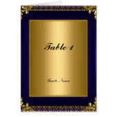 Menü "Gold and Royal Blue Table Placement Card" (Vorne)