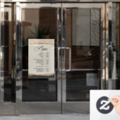 Menü "Gold Black Shimmer Paper Services" Fensteraufkleber (Büro Tür)