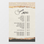 Menü "Gold Black Shimmer Paper Services" Fensteraufkleber (Blatt)