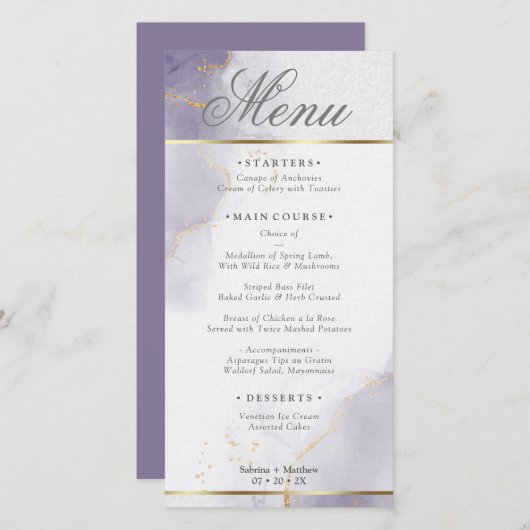 Menü Gold Dusty Plum Lila (Vorne/Hinten)