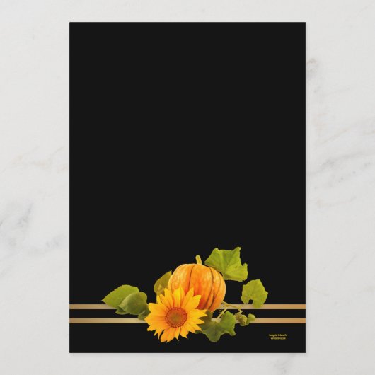 Menü "Gold Fall Erntedank" Menükarte (Rückseite)