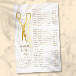 Menü "Gold Scissors Hair Stylist Marble Service"