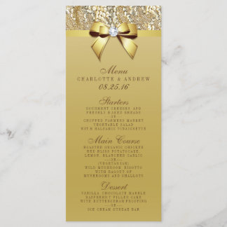 Menü "Gold Sequin Bow Wedding Collection" Menükarte
