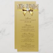 Menü "Gold Sequin Bow Wedding Collection" Menükarte (Vorne/Hinten)