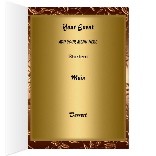 Menü "Gold Table Placement Card" (Innen (Rechts))