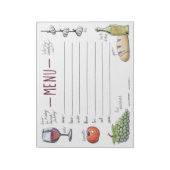 Menü "Gourmet Weekend Dinner" Wichtiges Notepad Notizblock (Rotiert)