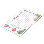 Menü "Gourmet Weekend Dinner" Wichtiges Notepad Notizblock (angewinkelt)