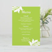Menü "Green Damask Wedding" Menükarte (Stehend Vorderseite)