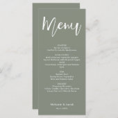 Menü "Green Wedding Flat" Menükarte (Vorne/Hinten)