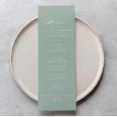 Menü "Green White Modern Calligraphy Dinner" Menükarte