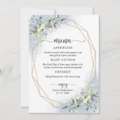Menü "Greenery Geometric Dusty Blue Brautparty" Einladung (Vorderseite)