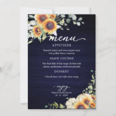 Menü "Greenery Sunflowers Fall Brautparty" Einladung (Vorderseite)