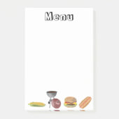 Menü Grillen Post-it Klebezettel (Vorderseite)