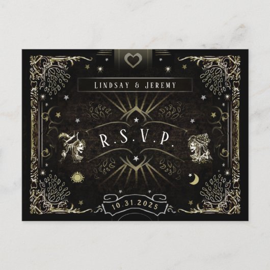 MENÜ Halloween Tarot Card Matching UAWG PostCard Einladungspostkarte (Vorderseite)