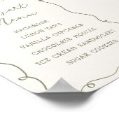 Menü "Handgezeichnetes Blatt Green Frame" Poster (Ecke)