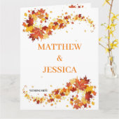 Menü "Herbst Elegance Wedding" Karte (Gelbe Blume)