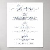 Menü "Hochzeit" - Bounce Script (Navy Blue) Poster (Vorne)