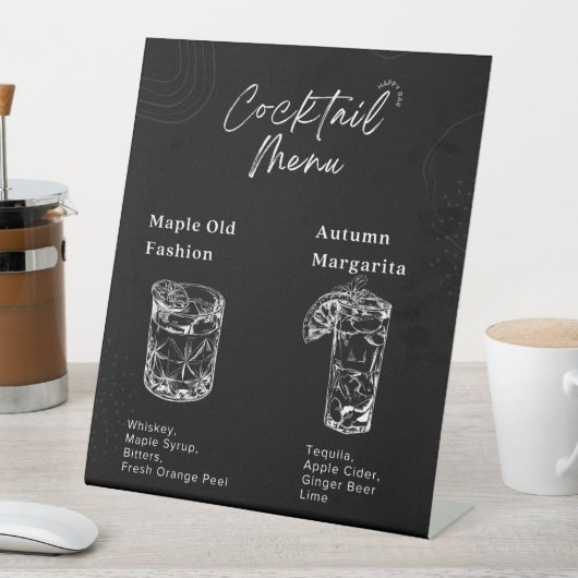 Menü Hochzeit im Herbst Bar Sockelschild (In Situ)