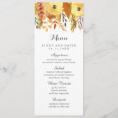 Menü "Hochzeit im Herbst" Menükarte (Vorderseite)