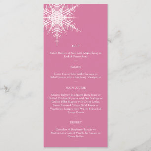 Menü "Hochzeit im Winter" (rosa) Menükarte