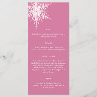 Menü "Hochzeit im Winter" (rosa) Menükarte