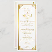 Menü-Hochzeit, Menüsitzung, großes Gatsby, Weiß, Menükarte (Vorne/Hinten)