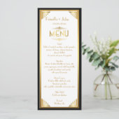 Menü-Hochzeit, Menüsitzung, großes Gatsby, Weiß, Menükarte (Stehend Vorderseite)